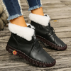 Women's Casual Lace-Up Short Boots with Plush Lining - Comfortable Winter Ankle Boots